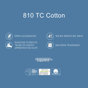 Sateen Weave 810 TC Cotton Sheet set that fits Mattress upto 18"