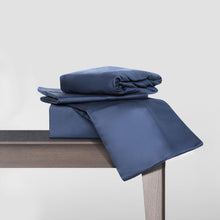 Load image into Gallery viewer, The Village 500 TC Cotton Navy Sheet set that fits Mattress upto 17”